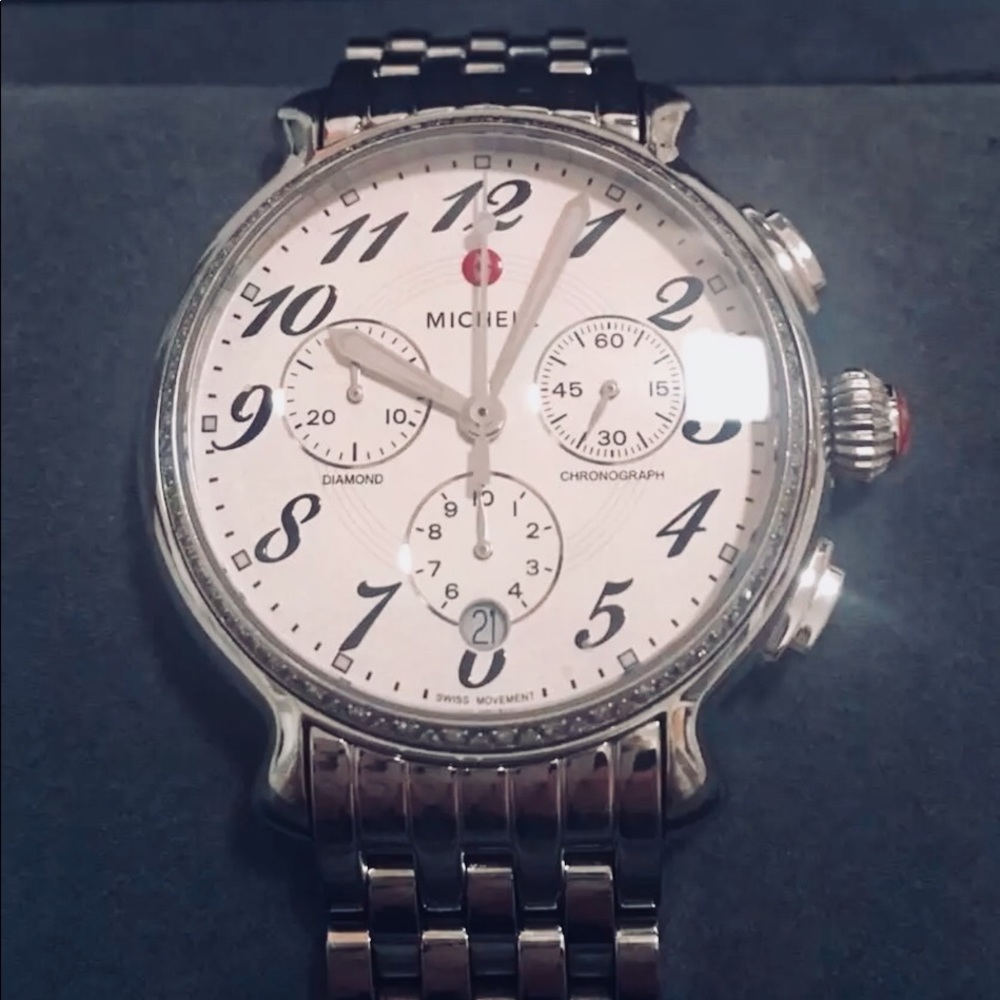 Michele Diamond Fluette Watch Silver